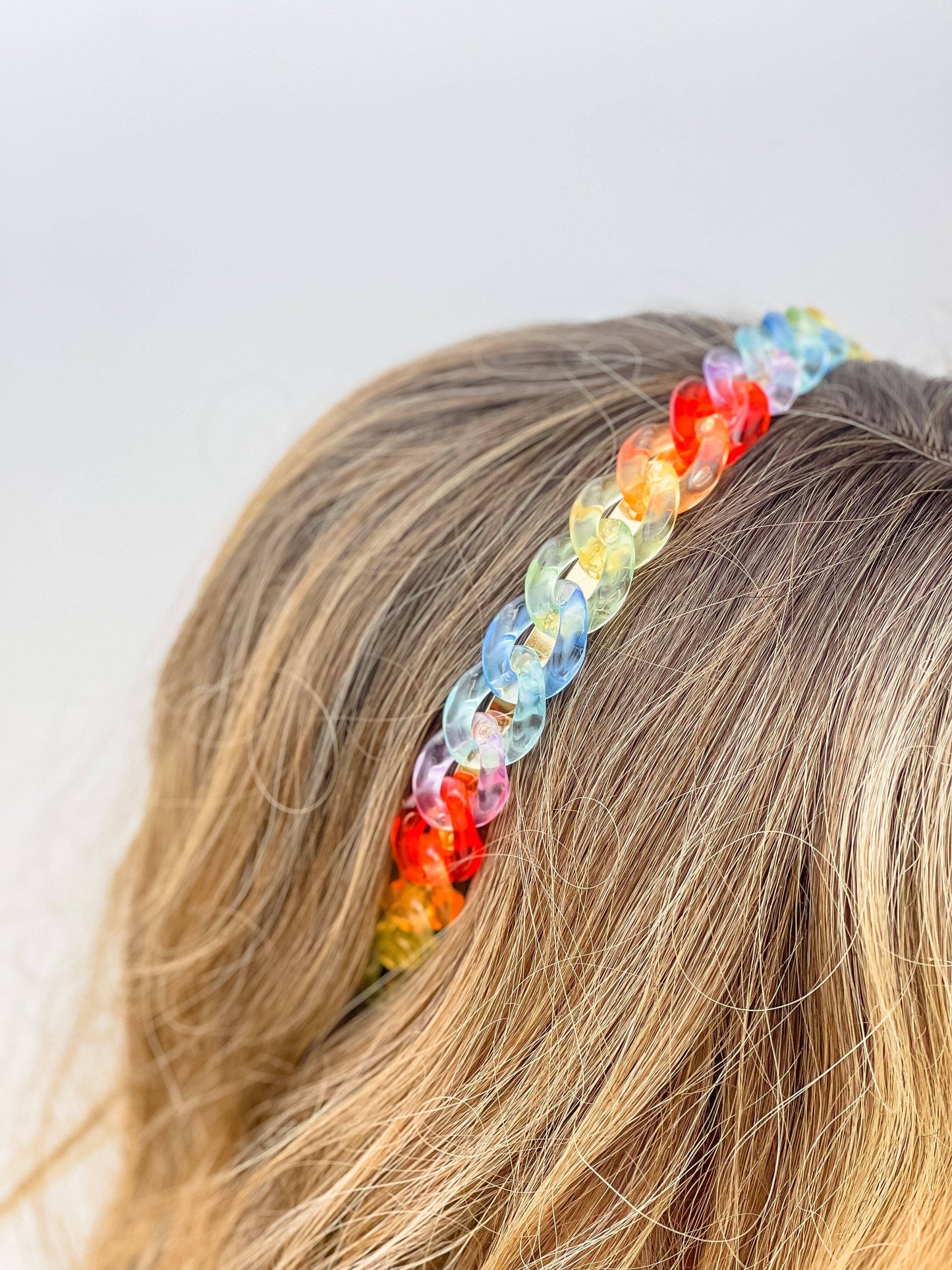 Prep Obsessed Chain Link Acrylic Headband: Multi
