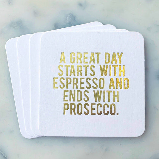 Paper Coasters: A Great Day Starts with Espresso