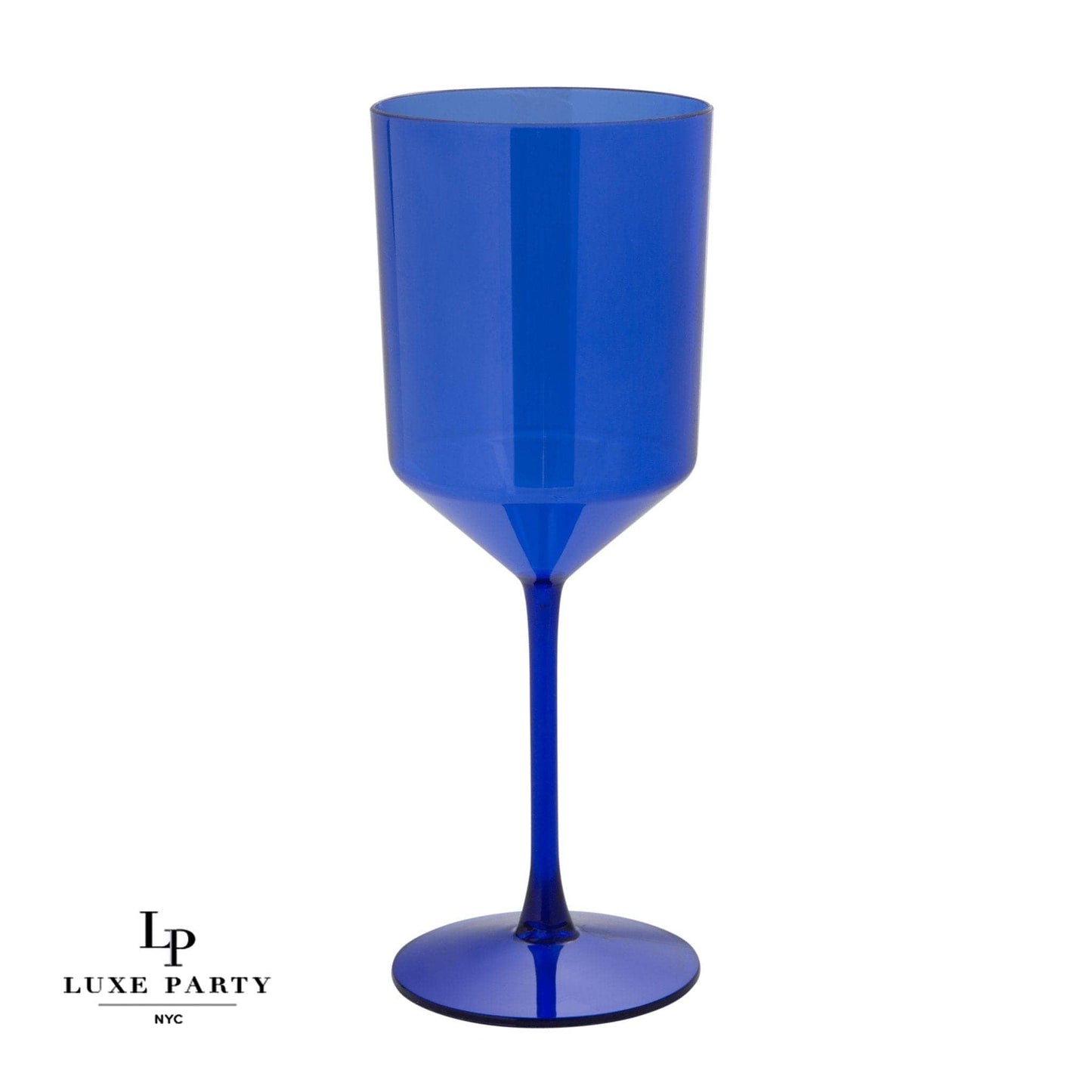 Luxe Party Upscale Plastic Wine Cups: Cobalt Blue