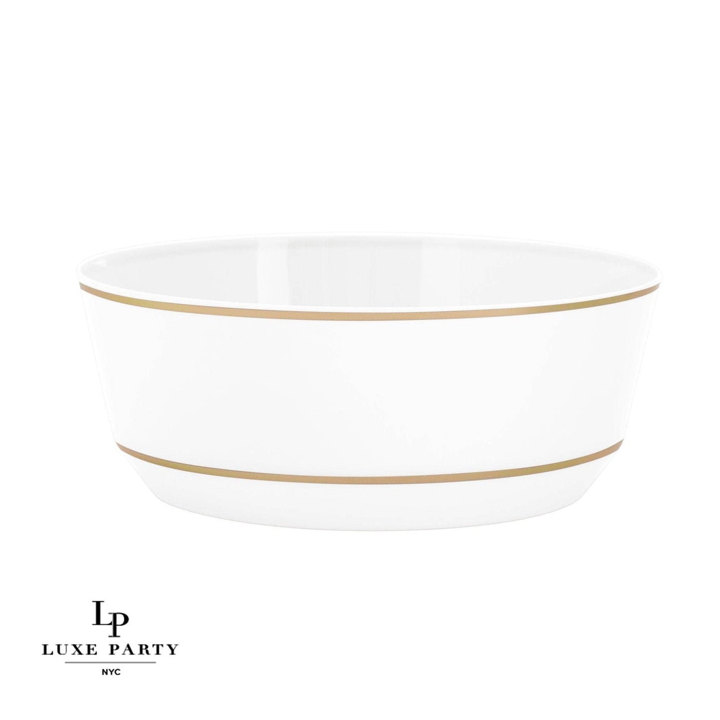 14 Oz. Plastic Bowls: White • Gold
