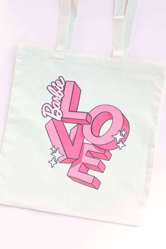 Organic Tote Bag: Barbie Love
