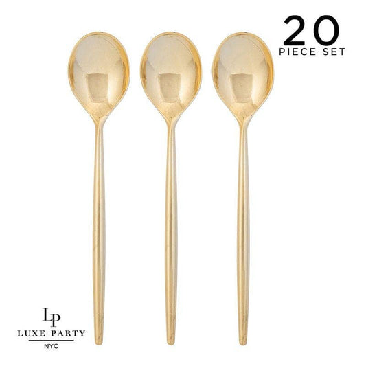 Matrix Collection Gold Plastic Spoons (20 Pieces)