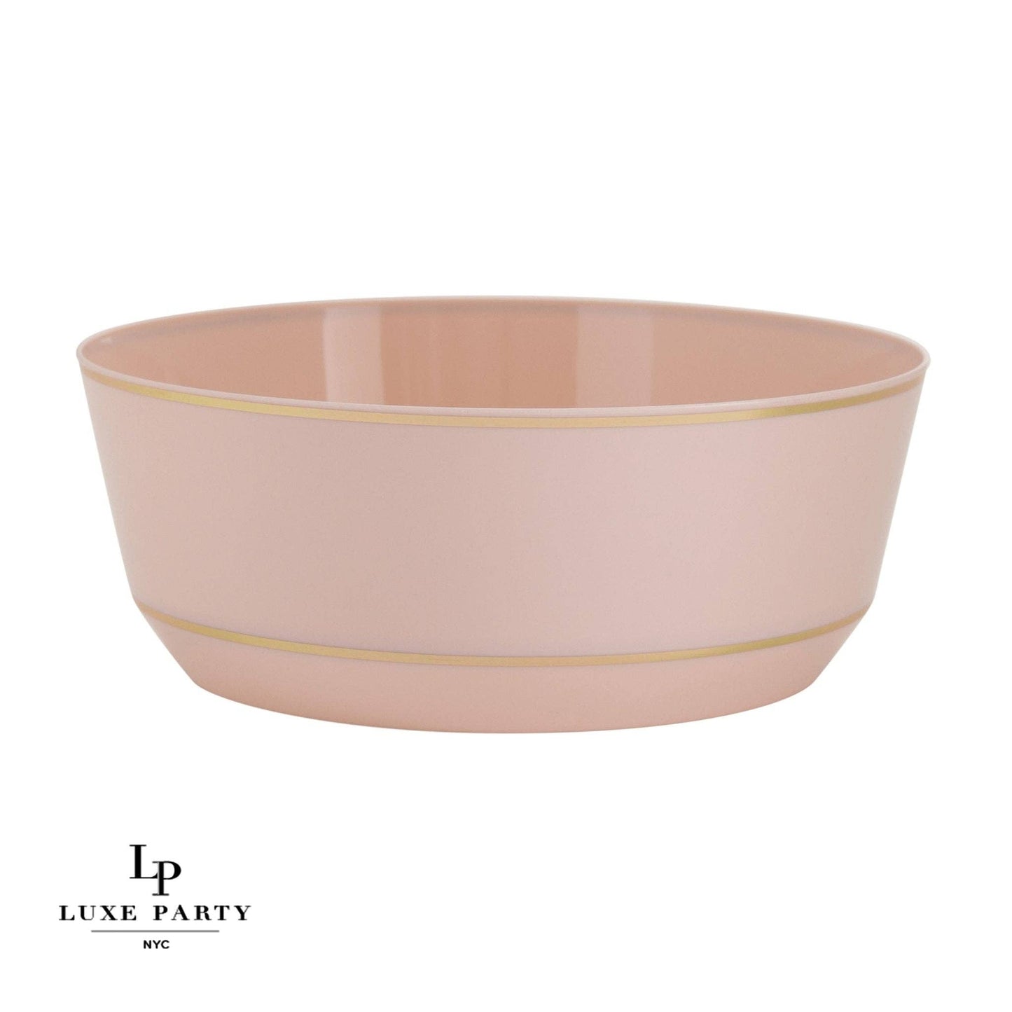 14 Oz. Plastic Bowls: Blush • Gold - DAMAGED/OPEN BOX - Sold As Is
