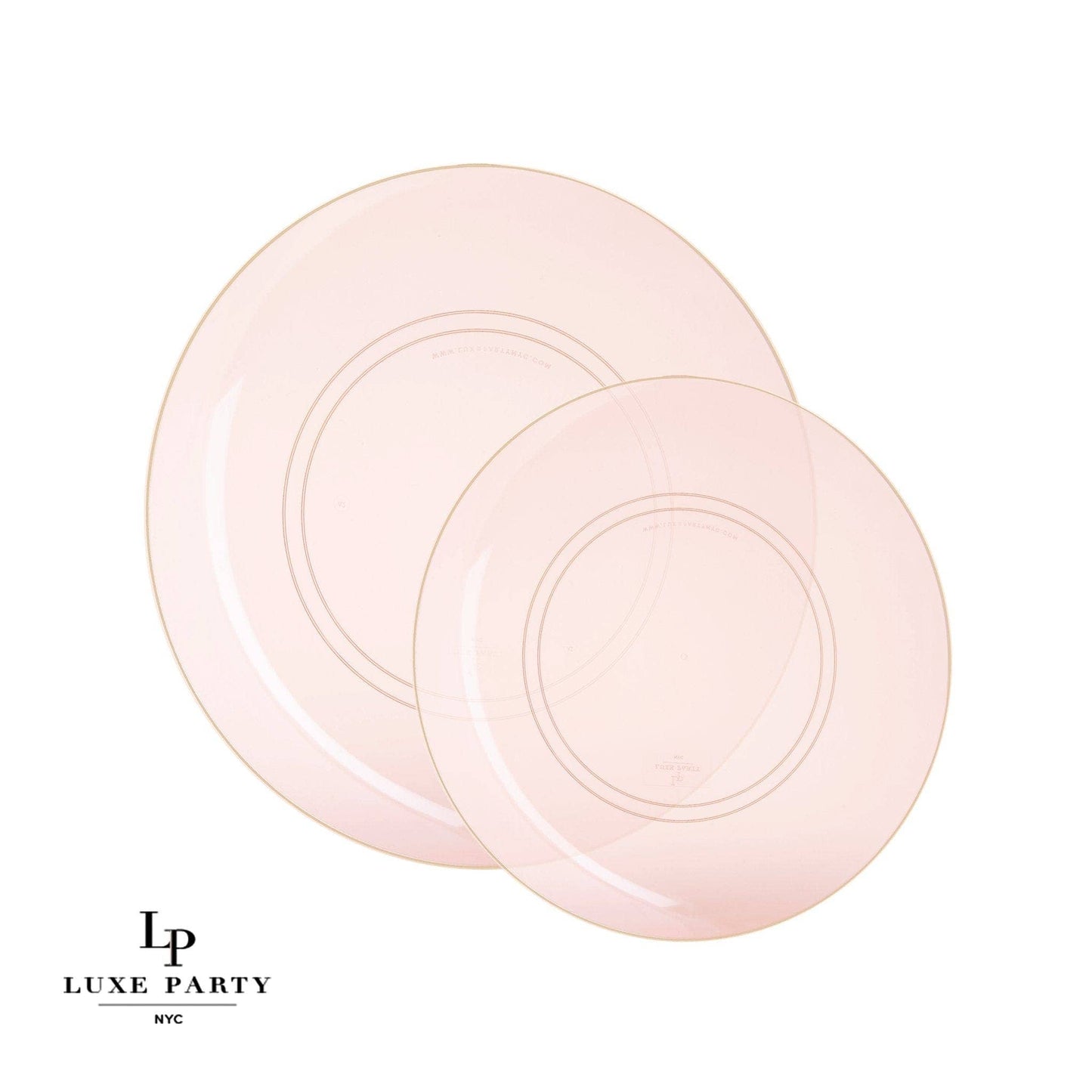 Plastic Dinner Plates: Transparent Rose • Gold