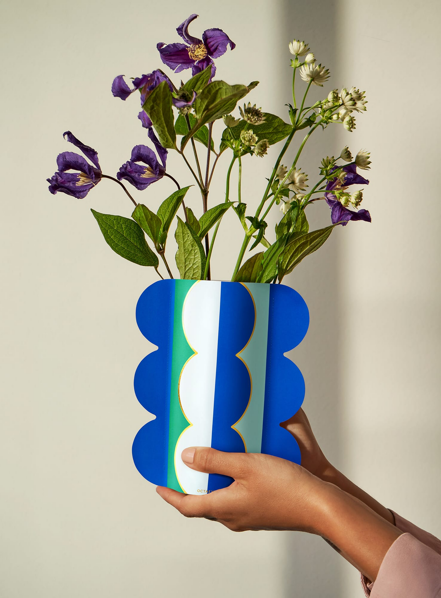 Paper Vase: Riviera Wave - Blue/Green