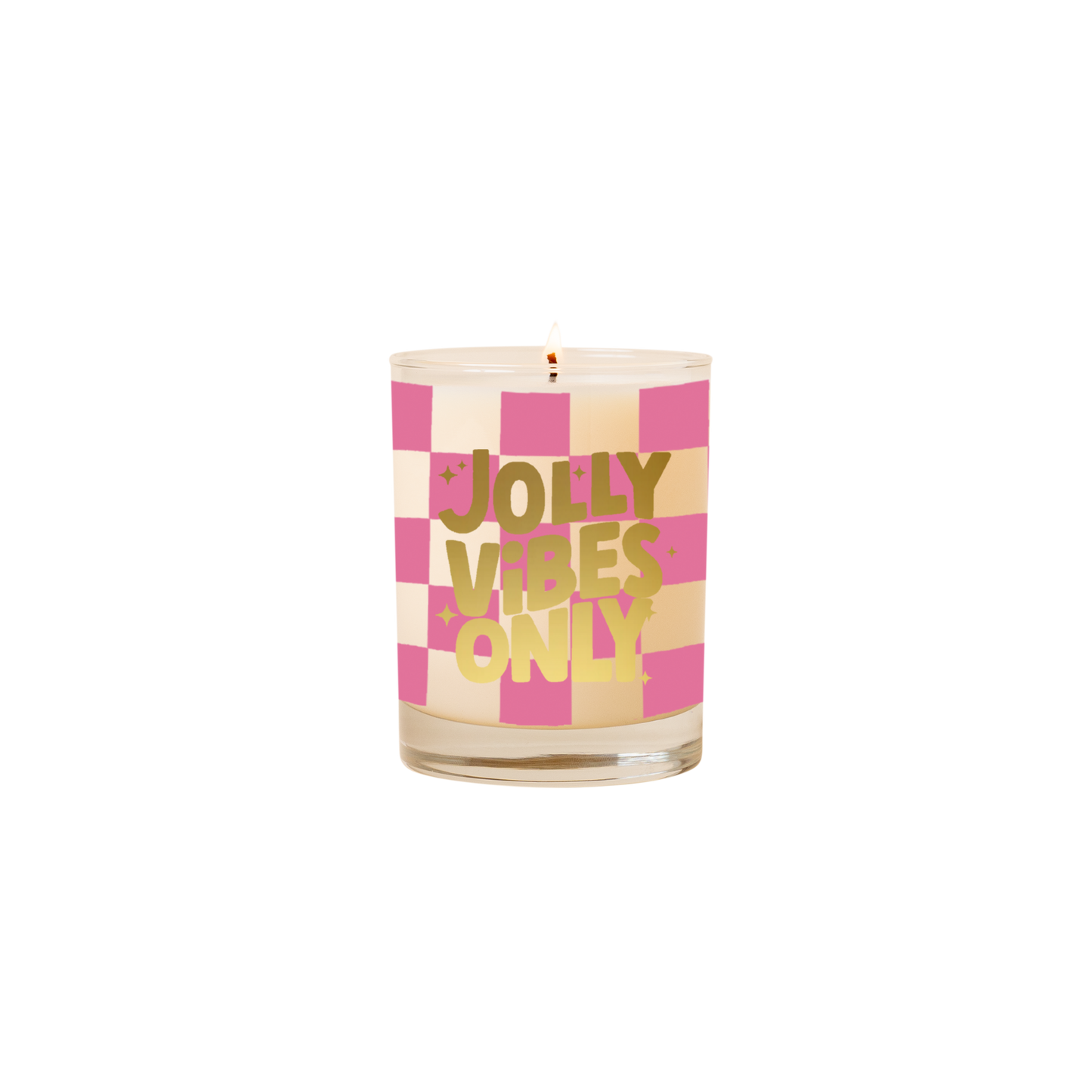 Holiday Candle Rocks Glass: Jolly Vibes Only