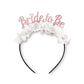 Party Headband: Bride To Be - Rose Gold/White