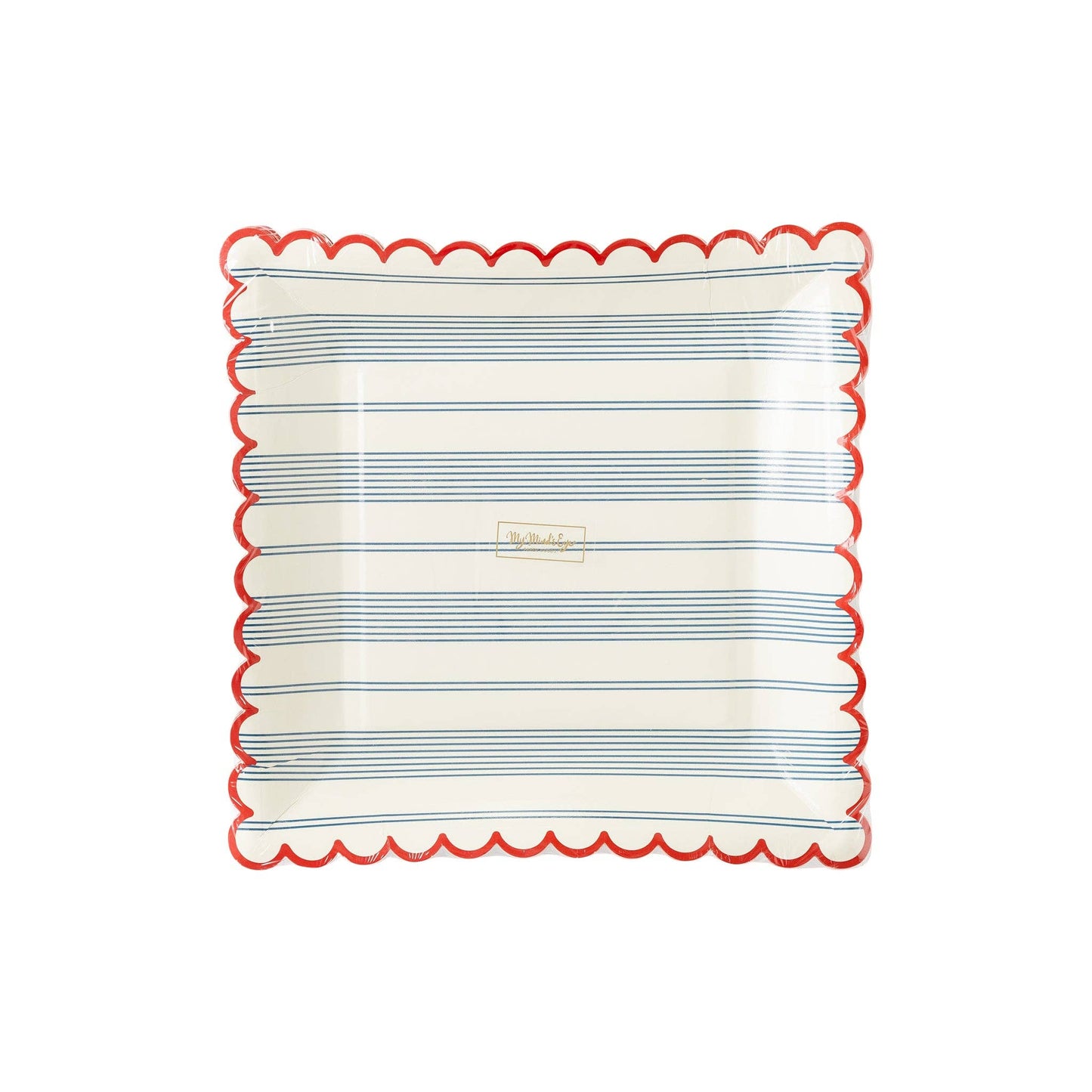 Scallop Square Plates: Hampton Stripe