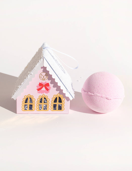 Boxed Bath Balm: Christmas Village Pink House