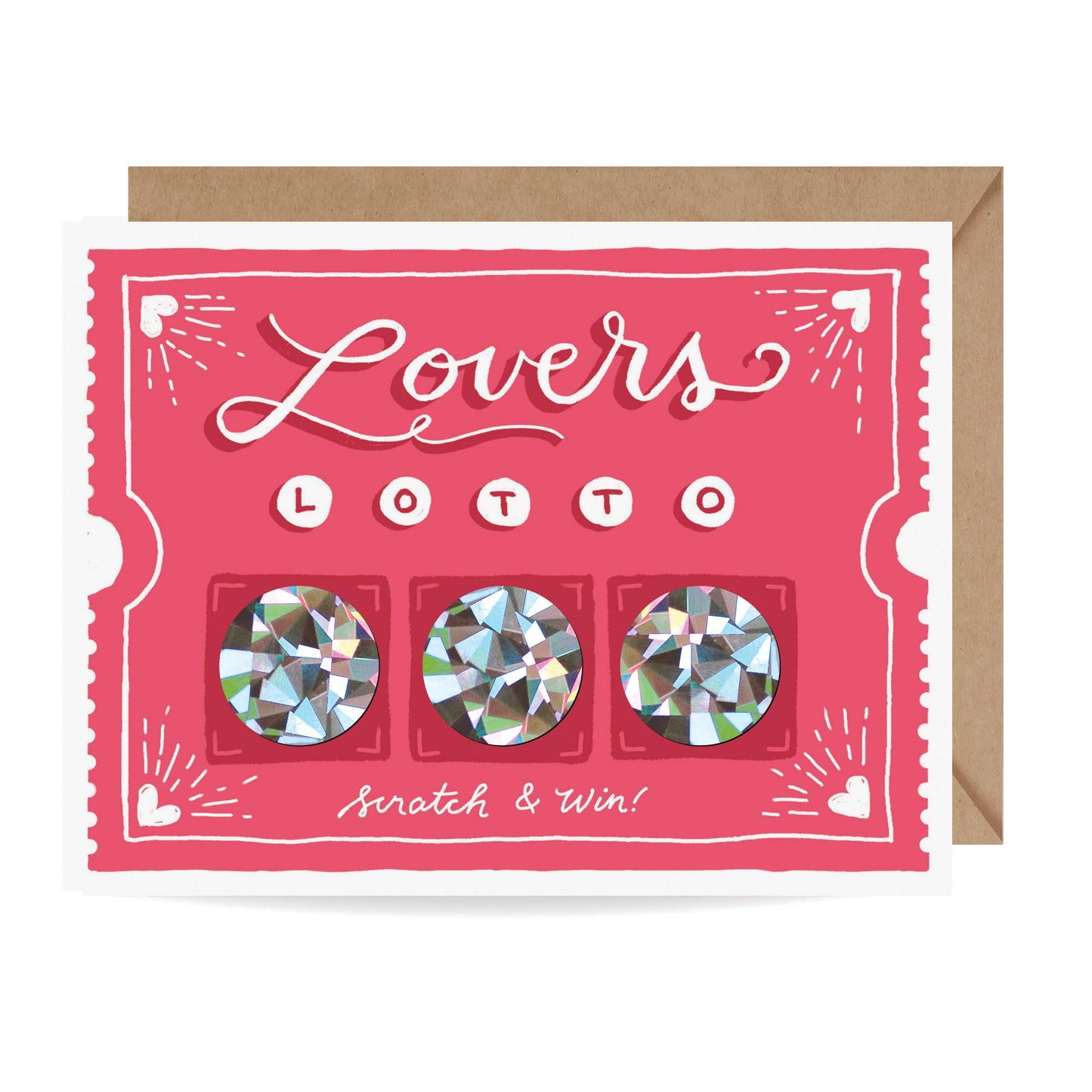 Inklings Paperie Scratch-Off Greeting Card: Lover's Lotto
