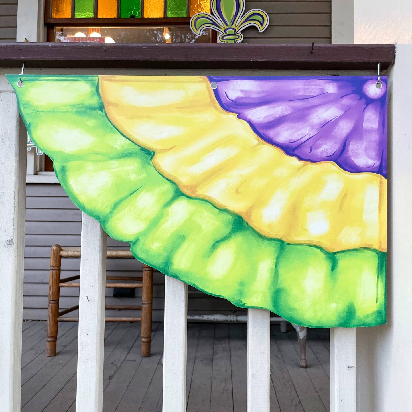 Home Malone Mardi Gras "Bunting" Decor Left Corner Pop & Pour Party Co