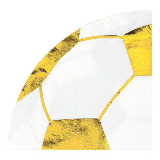 Gold Foil Napkins: Party Champions Soccer Ball