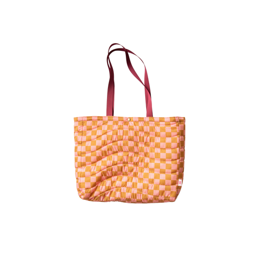 Puffy All Day Tote: Checkers