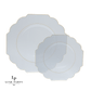 Scalloped Dinner Plates: Clear • Gold