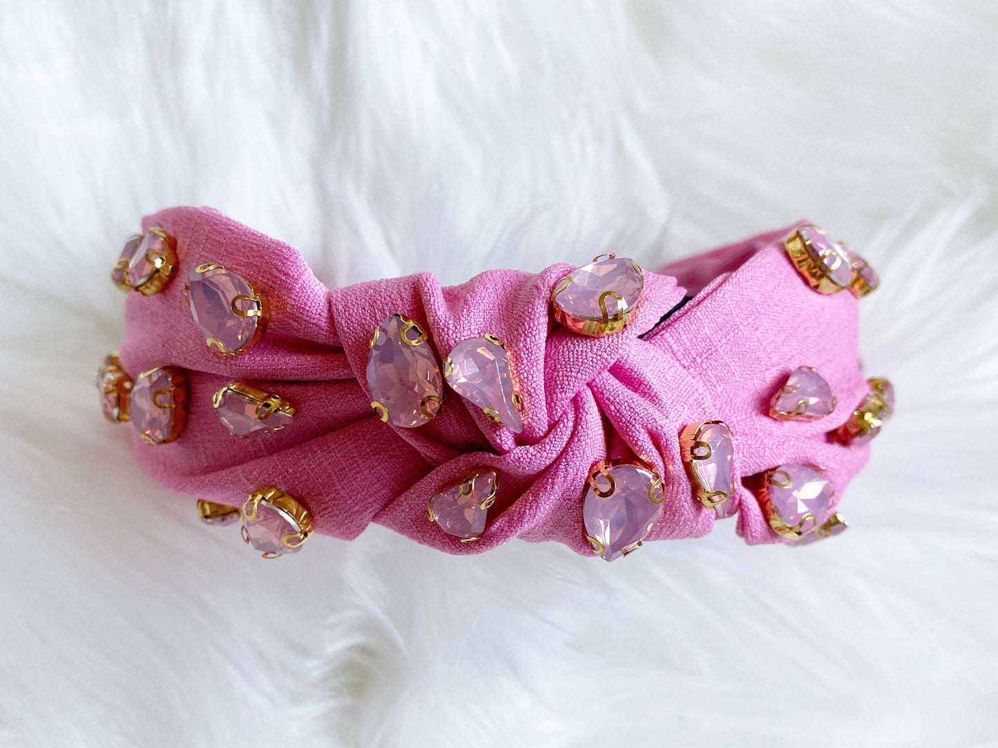 Sandy + Rizzo Jeweled Headband: Pink