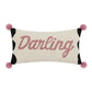 Darling Hook Pillow with Pom Poms