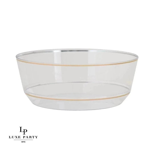 8 Oz. Plastic Bowls: Clear • Gold