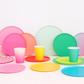 Small Low Rim Plates: Neon Coral