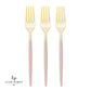 Chic Round Forks: Blush and Gold