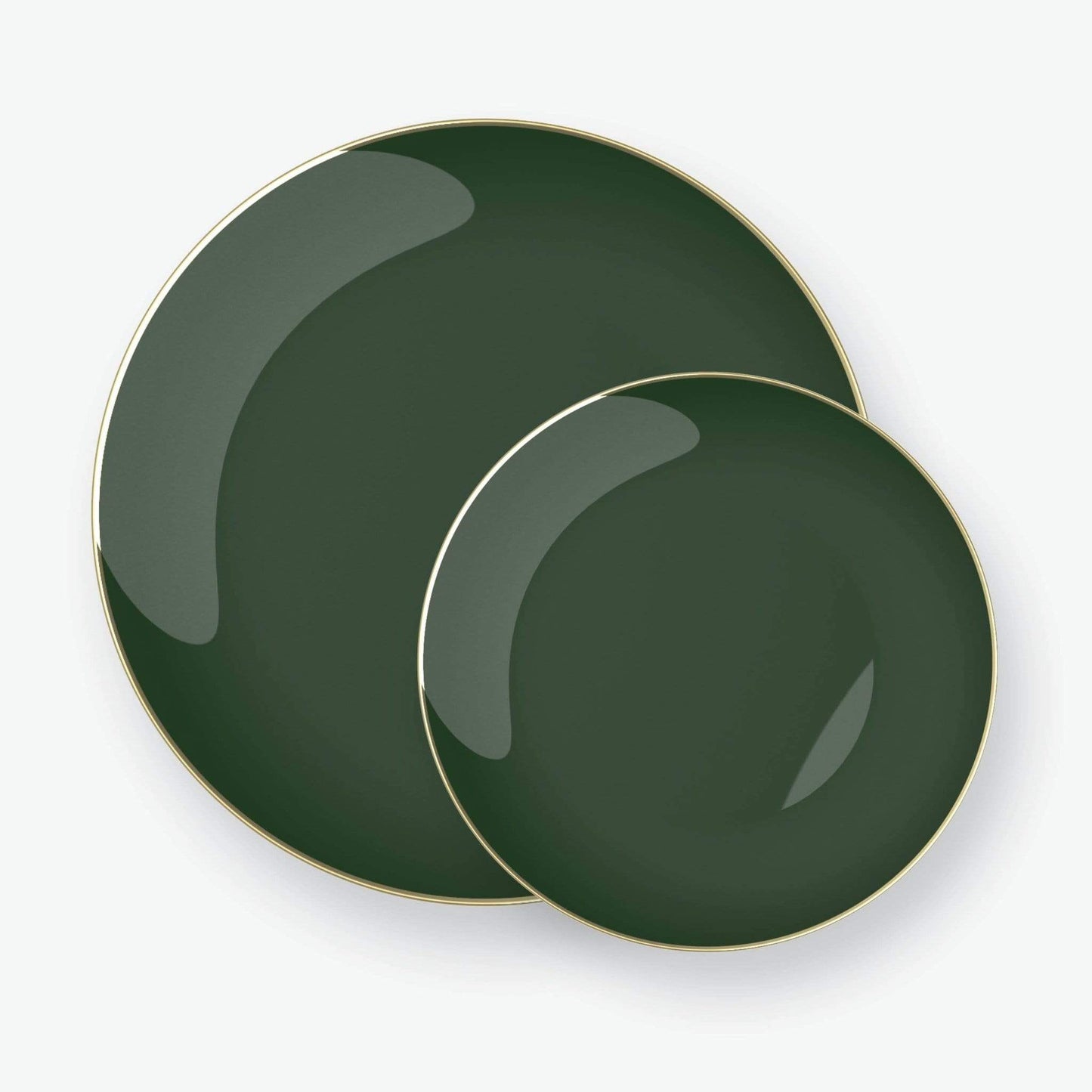 Luxe Party Plastic Dessert Plates: Emerald • Gold