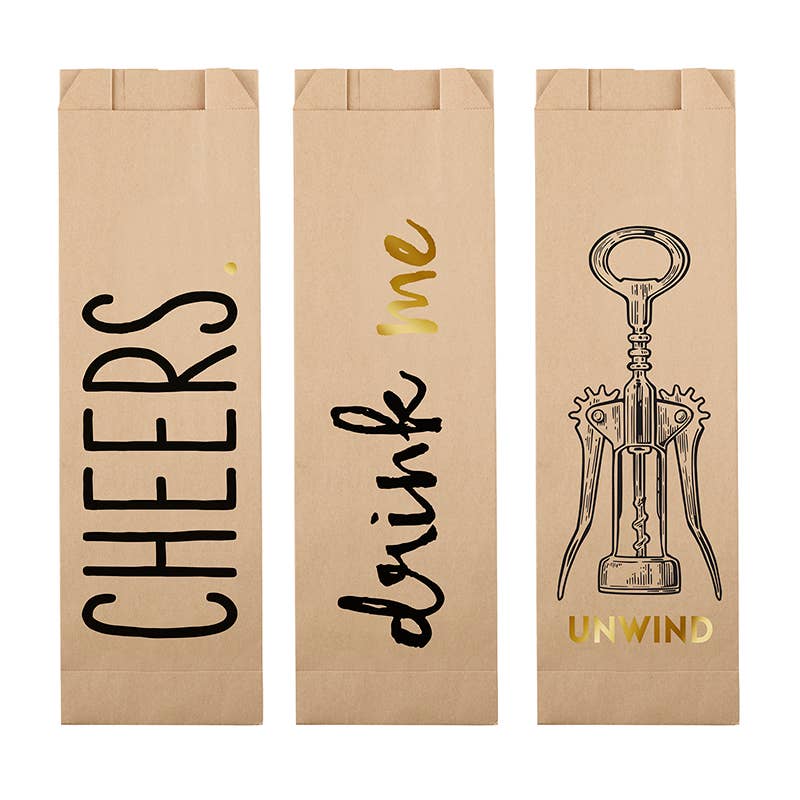 Santa Barbara Design Studio by Creative Brands Paper Wine Bags: Cheers Assorted