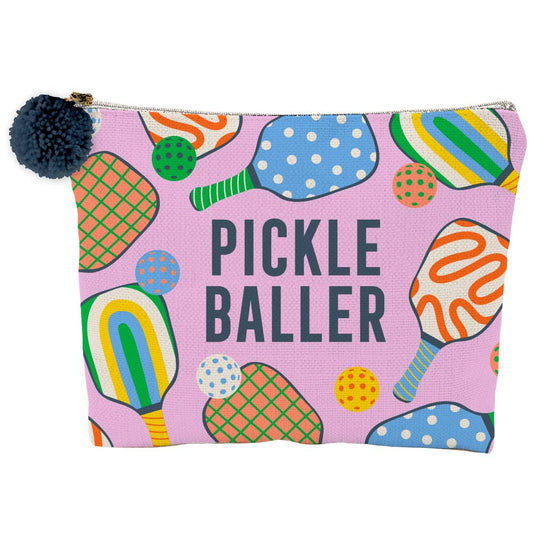 Zipper Canvas Pouch: Pickle Baller