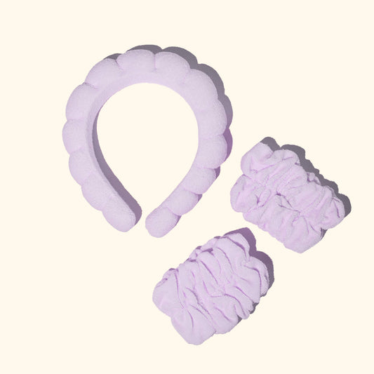 Headband and Wristband Set: Purple