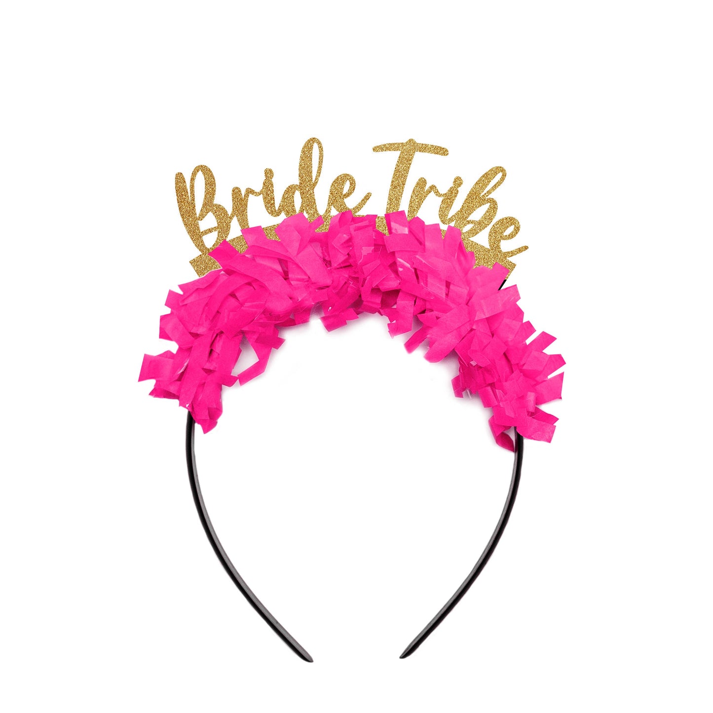 Festive Gal Party Headband: Bride Tribe - Gold/Hot Pink