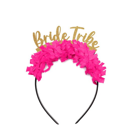 Party Headband: Bride Tribe - Gold/Hot Pink