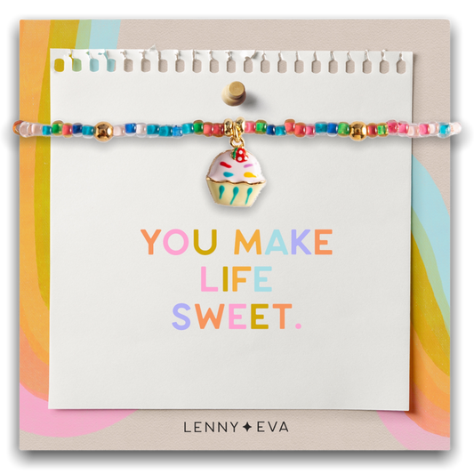 Lenny & Eva Friendship Bracelet: Cupcake - Rainbow