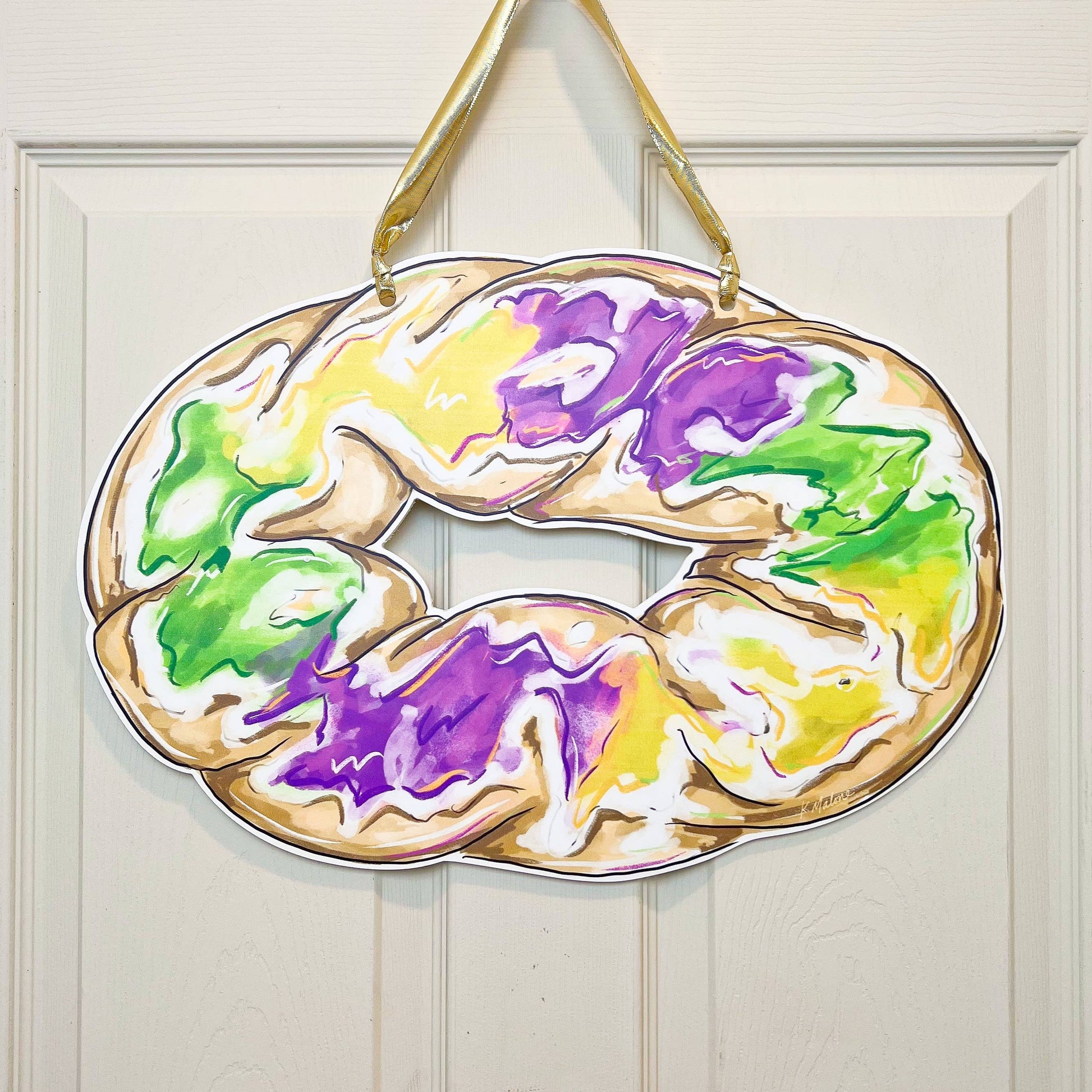 Home Malone Door Hanger: Bright King Cake – Pop & Pour Party Co