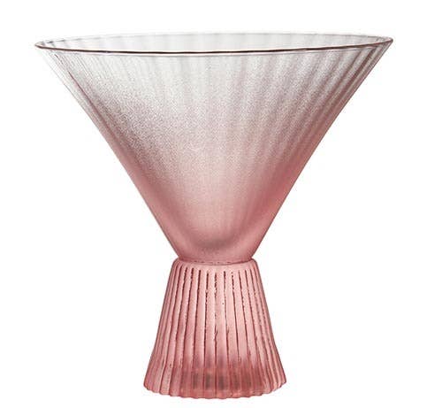 Beveled Martini Glass: Pink