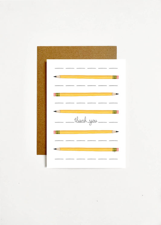Greeting Card: Thank You Pencils