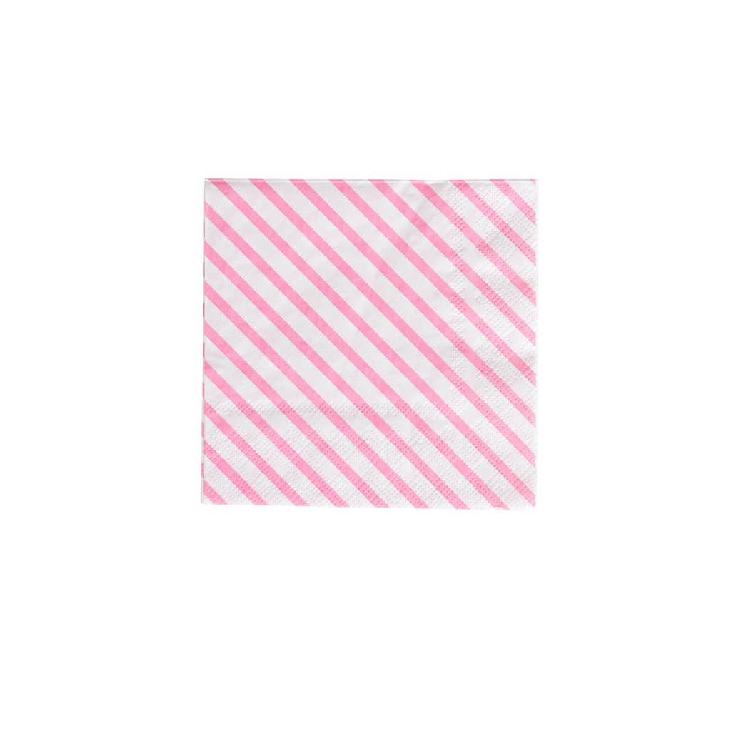 Oh Happy Day Party Shop Cocktail Napkins: Neon Rose Stripes