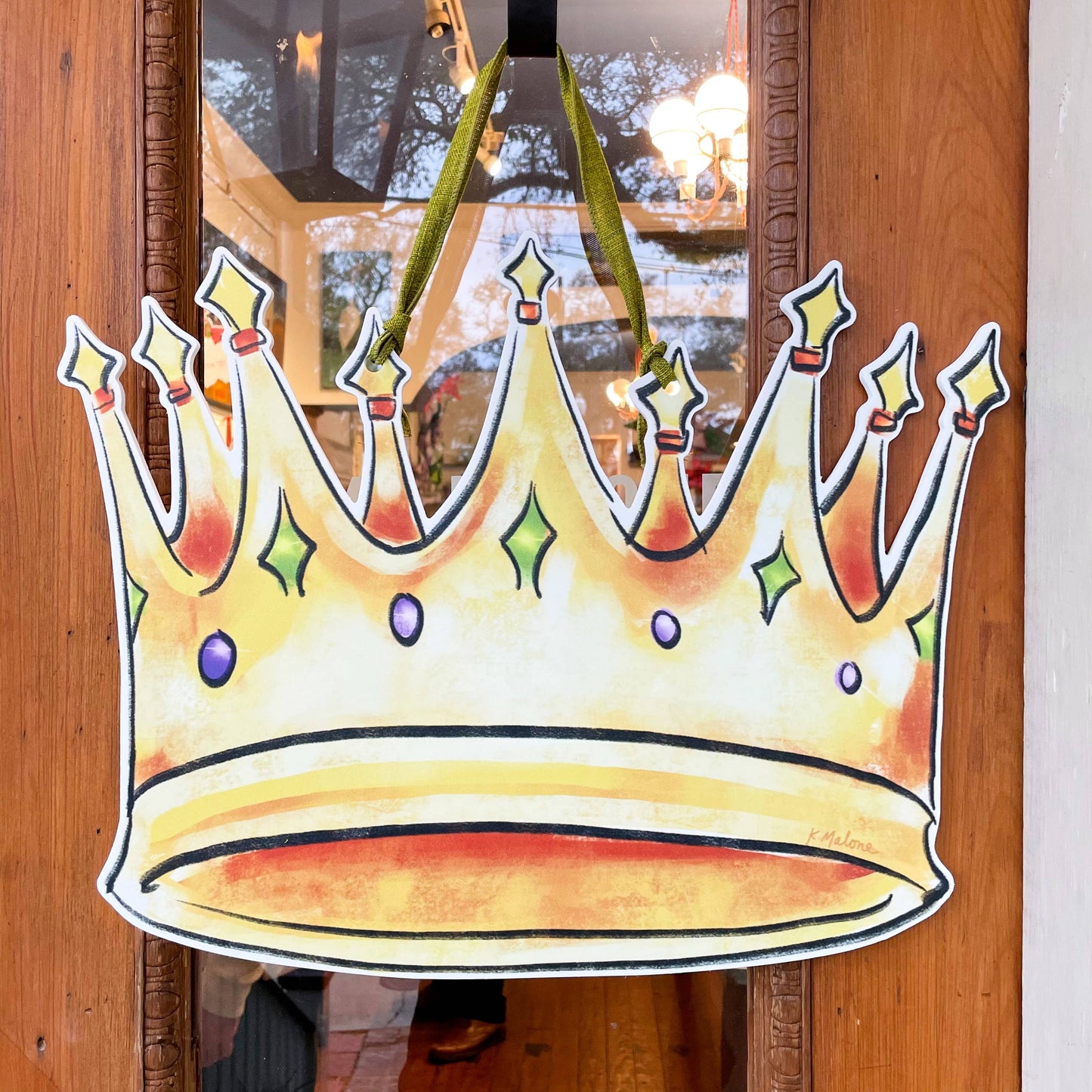 Home Malone Door Hanger: Mardi Gras Crown