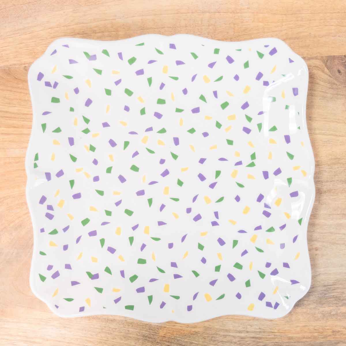 The Royal Standard Platter: White, Purple, Green, & White Confetti