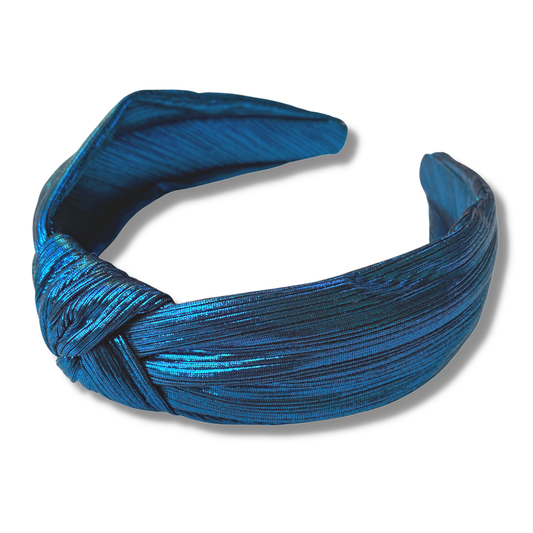 Blue Metallic Knotted Headband