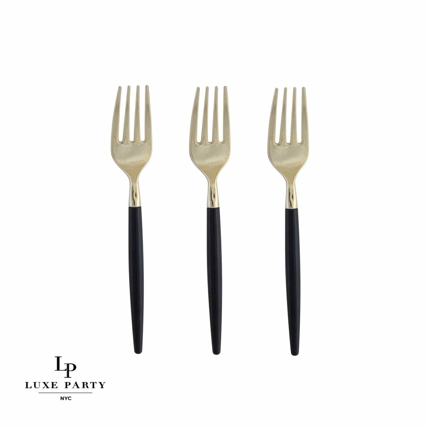 Mini Forks (Set of 20): Black / Gold
