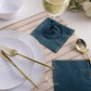 Cocktail Napkins: Teal with Gold Stripe