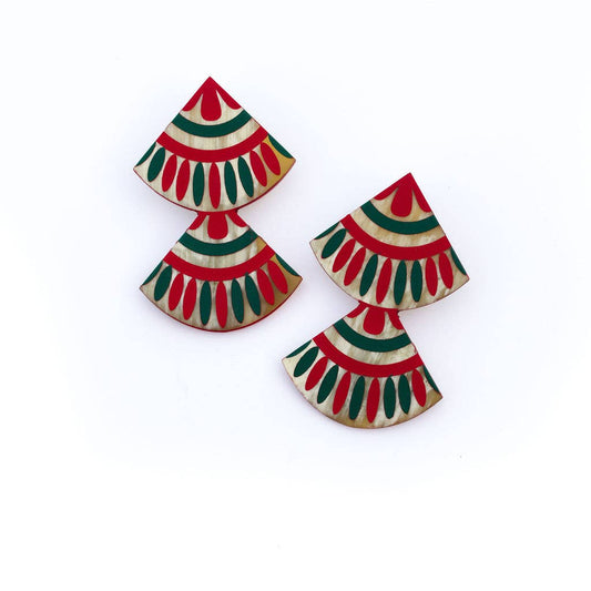 Sunshine Tienda Earrings: Navidad Double Tile