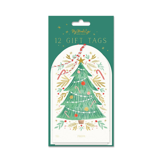 Oversized Tag Set: Golden Christmas Trees
