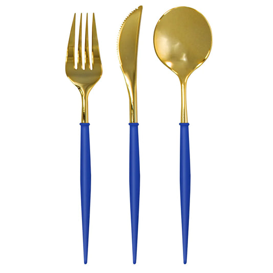 Bella Cutlery: Gold/China Blue Handles