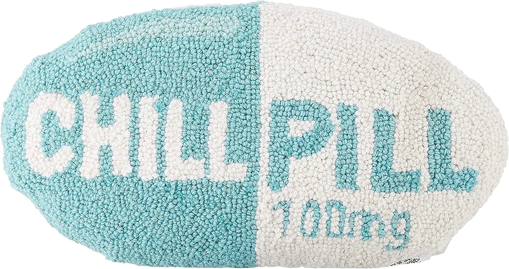Chill Pill Hook Pillow: Turquoise