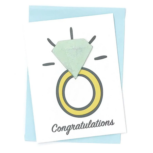 Feeling Smitten Hello Fizzy Bath Card: Congratulations - Diamond Ring