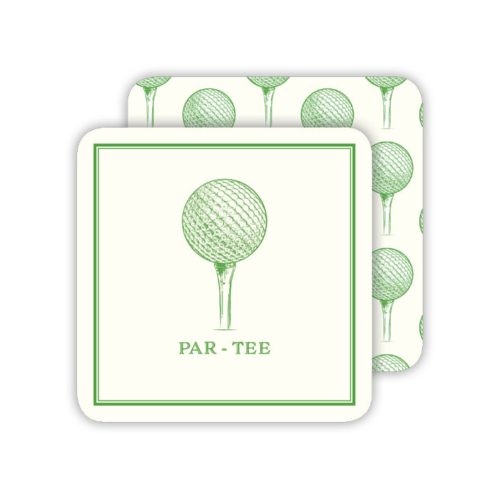 Paper Coasters: Handpainted Golf Club and Ball " Par-Tee"