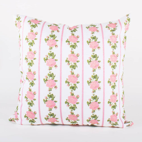 Pillow Cover: Pink Rose Vine