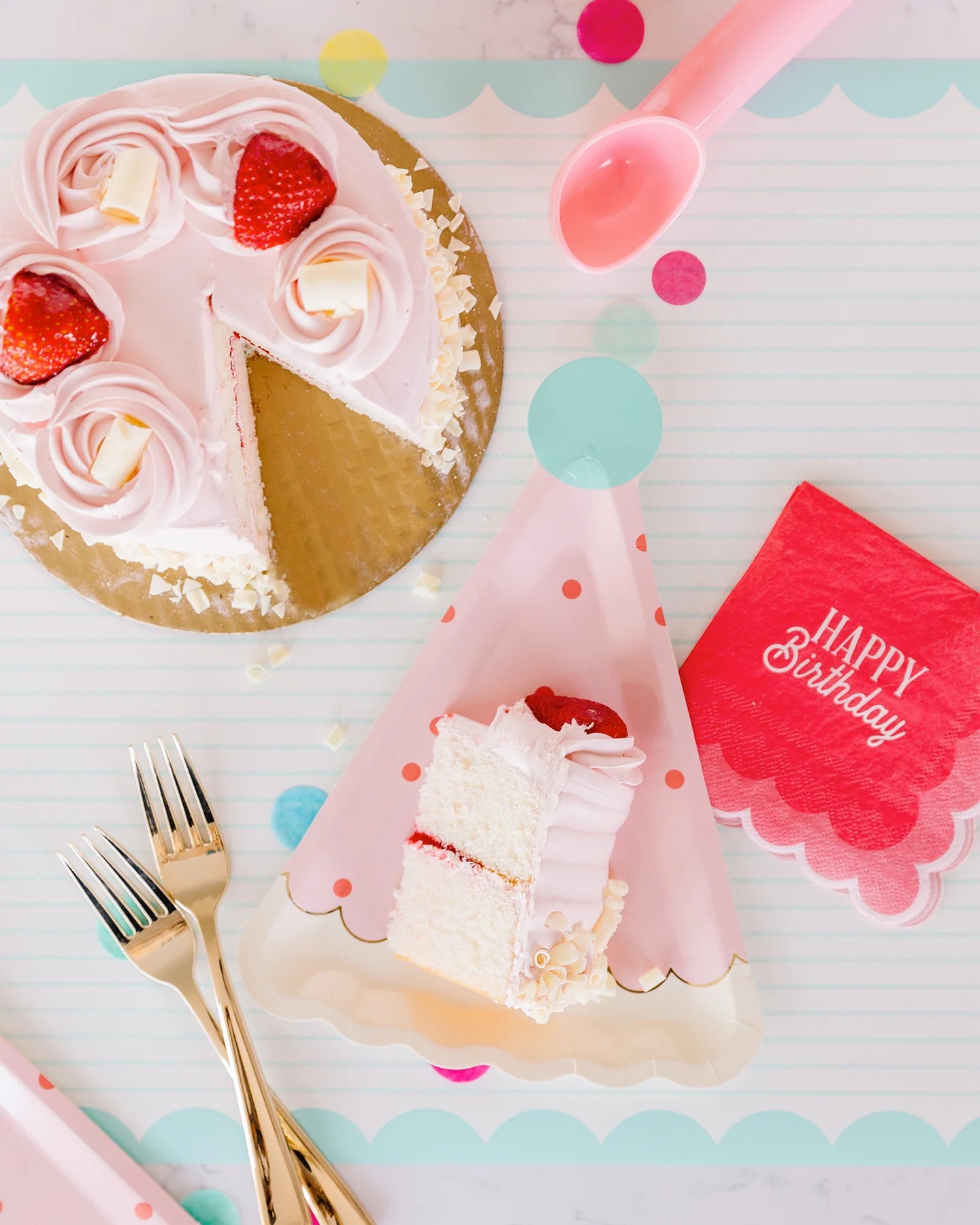 Shaped Plate: Pink Birthday Hat