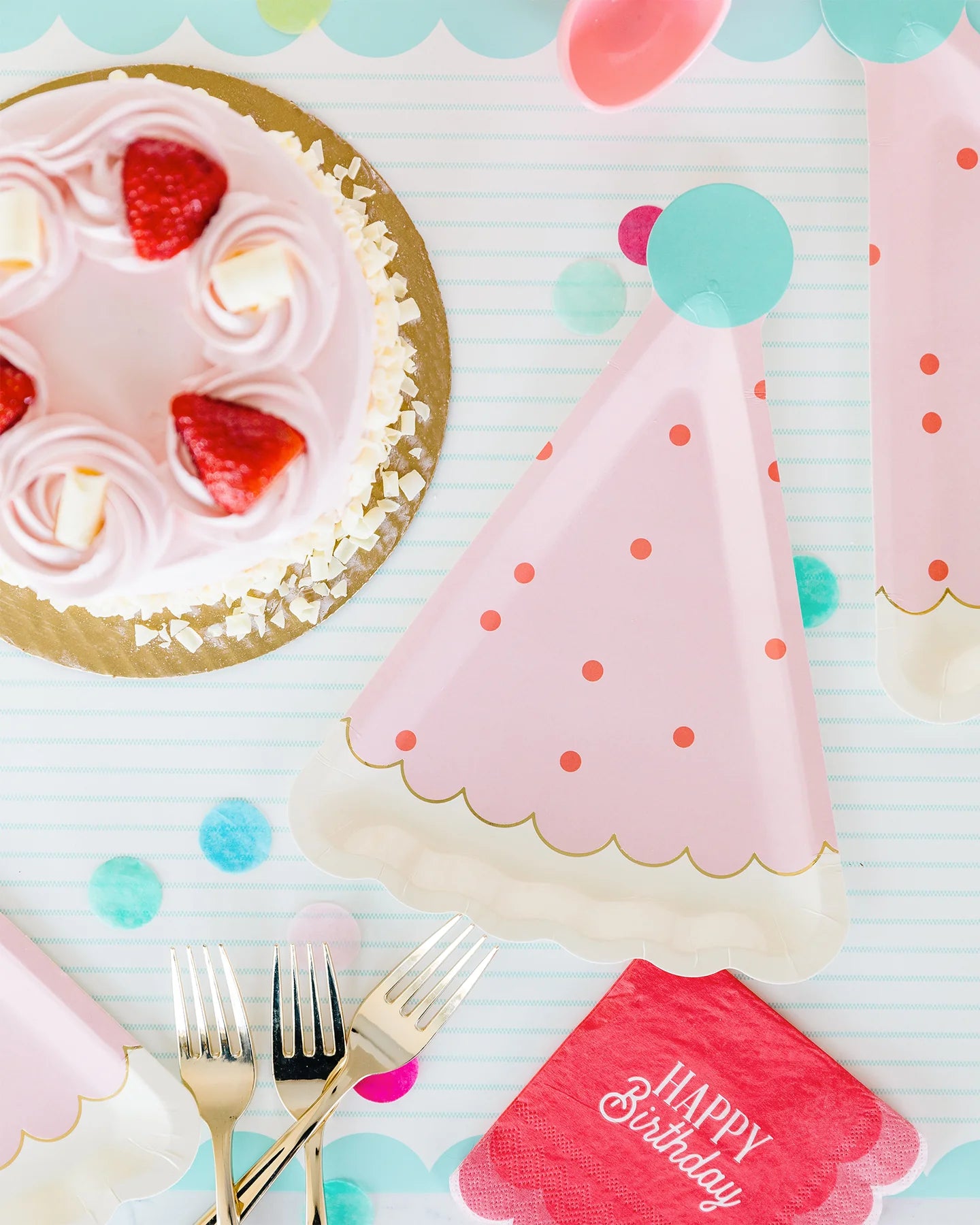 Shaped Plate: Pink Birthday Hat