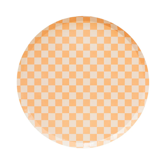 Dinner Plates: Check It! Peaches & Cream