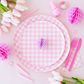 Dinner Plates: Check It! Tickle Me Pink